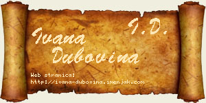 Ivana Dubovina vizit kartica